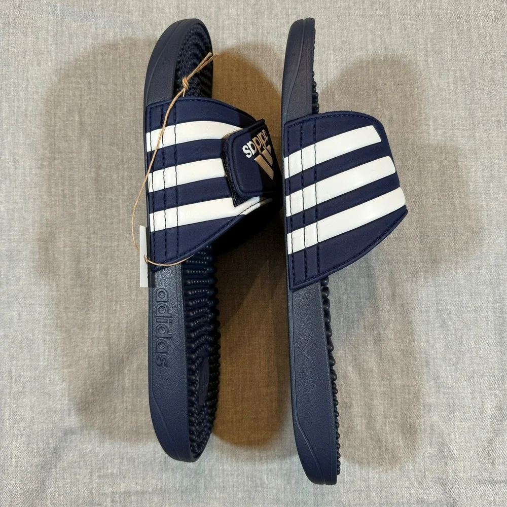 Adidas Adissage Sandals Men's Size 13 Womens‎ 14 Slides Massage Blue Pool Shower